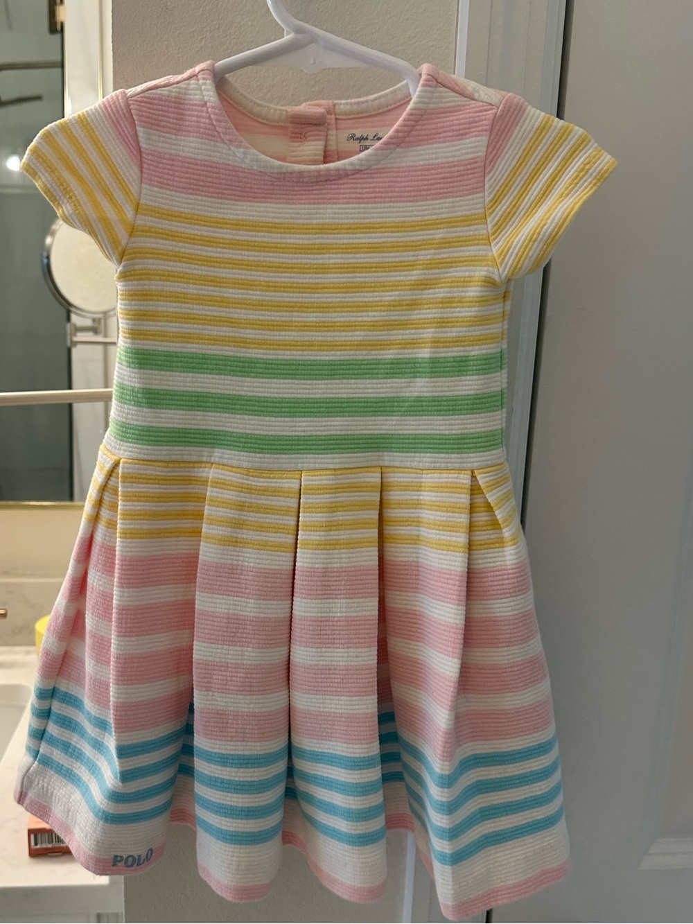Ralph Lauren Pastel Rainbow Striped Fit-and-Flare Dress